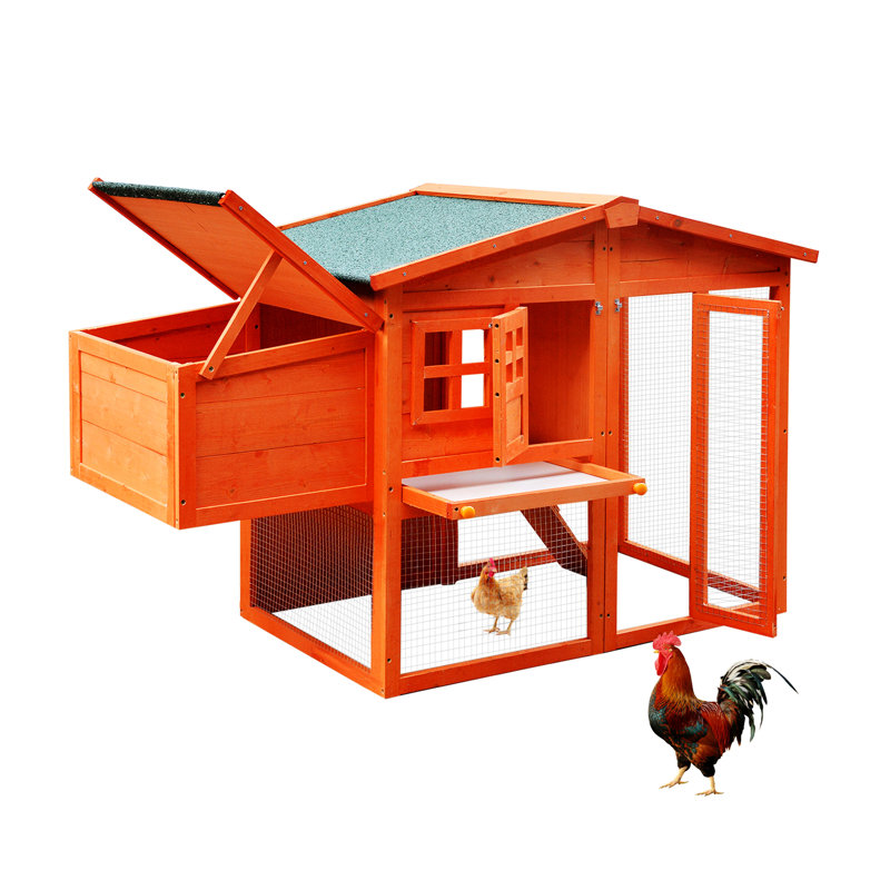 Poulailler avec poulailler Faydell pouvant accueillir jusqu'à 8 poulets, Jaune