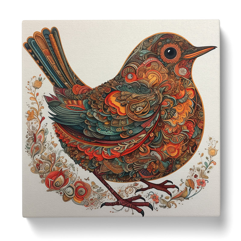 Robin Paisley No.1 - No Frame Print, 35cm H x 35cm W x 3cm D