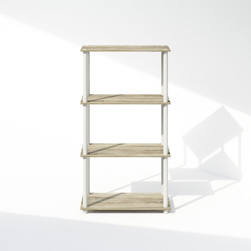 Creekside Plastic Etagere Bookcase, Sonoma Oak, (4 Shelves) 43.3" H x 23.6" W x 11.6" D