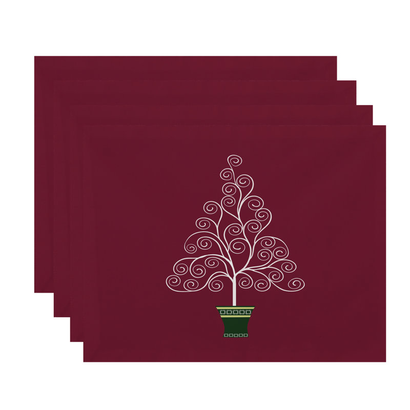 Ensemble de napperons 4 pièces Canita Tree, Bourgogne