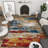 Abstract Red/Blue/Gold Colorful Indoor Area Rug-1079594968