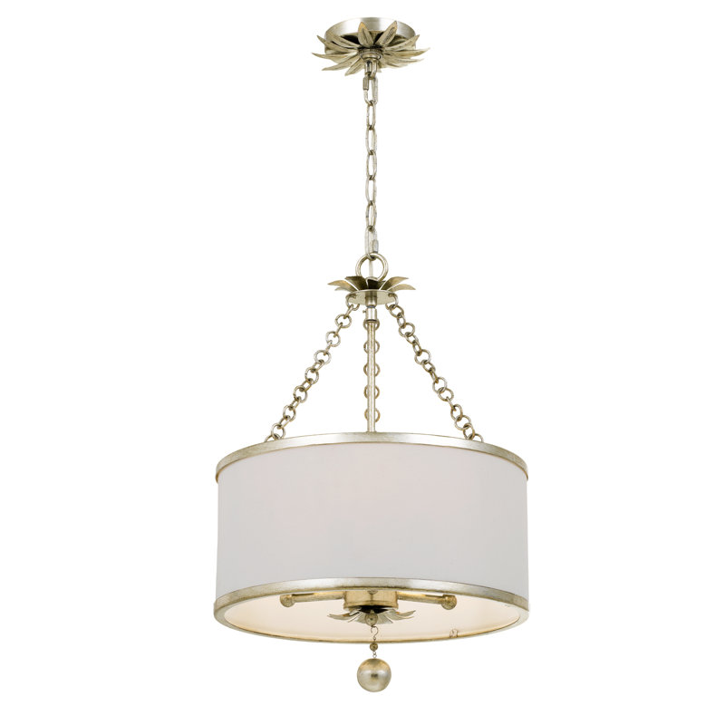 Adria Dimmable Drum Chandelier, Silver, 33.5" H x 29" W