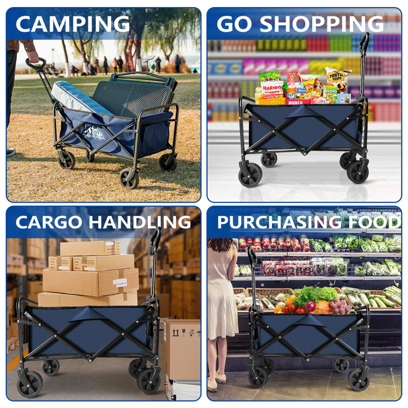 180L Collapsible Wagon, Blue