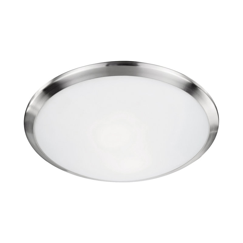 Plafonnier encastré 15 po Malta 2 lumières, Nickel brossé