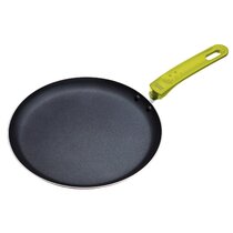 Vinod Non-Stick Crepe Pan, Pancake Pan, Chapati, Roti & Dosa Tawa,  Induction Friendly, Gas & Ceramic Stoves, Swiss Engineered Aluminum,  Scratch Resistant Coating - 28cm