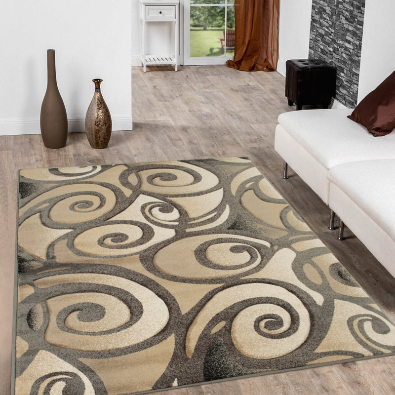 Abstract Indoor Rug, Rectangle 3'9" x 5'1"