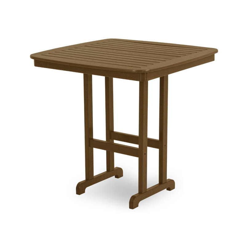 Table de bar POLYWOOD Nautical, Teck, L 42,5 po x L 42,5 po x H 42 po