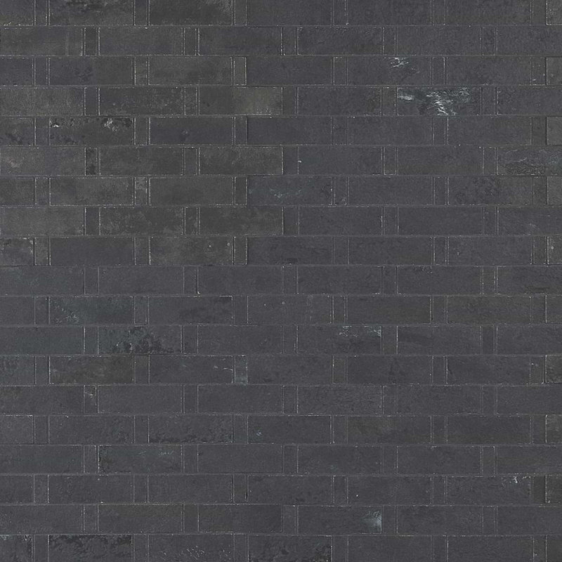 Portrait Weave Matte Porcelain Mosaic, Black Gold