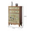 Armoire d'appoint classique en bois à dessin coloré.-111780965