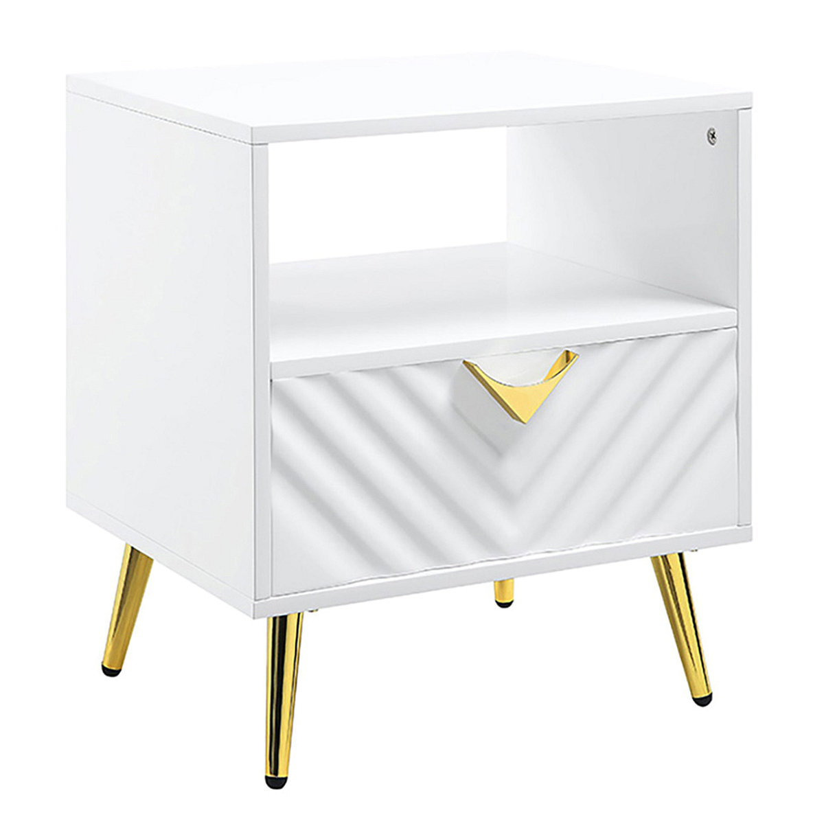Orren Ellis High Gloss End Table With Shelf | Wayfair