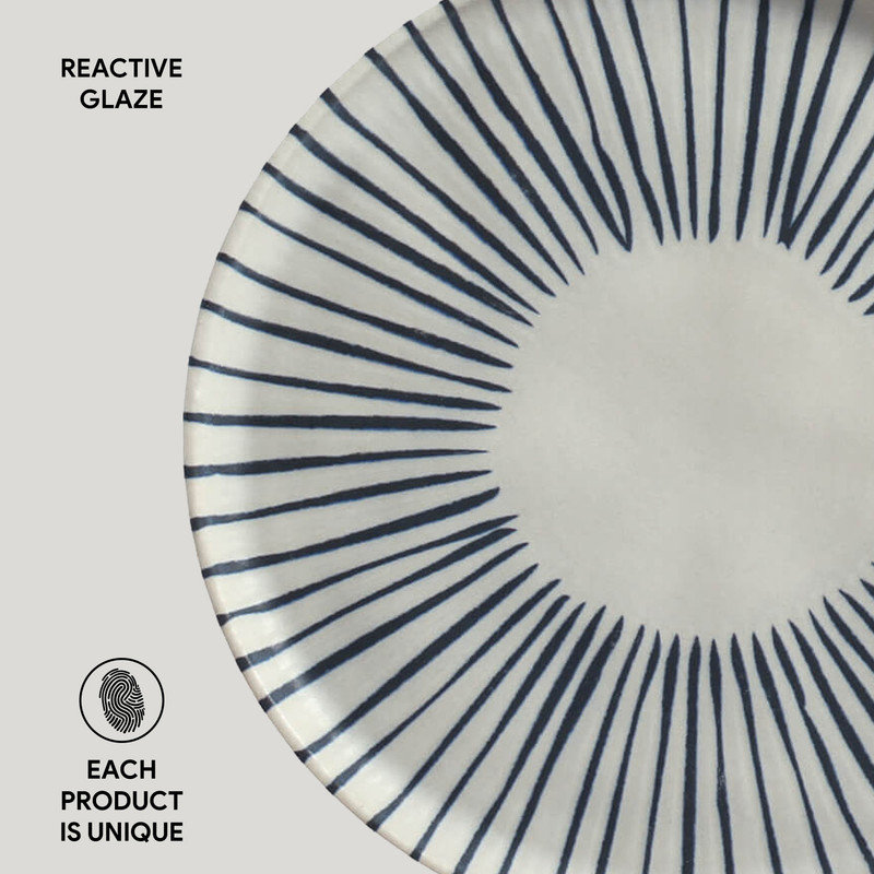 Handcrafted Blue and White Porcelain Bread Plate Set