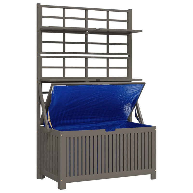 Boîte de rangement en bois d'acacia massif, Gris