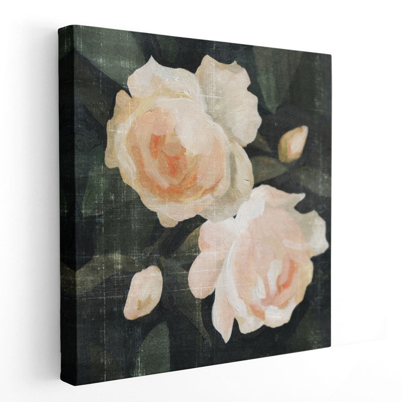 «Soft Garden Roses I», reproduction d'art sur toile, H 12 po x l 12 po