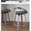 Tabourets de bar et de comptoir à hauteur fixe Laurenzio avec pieds en bois courbé et repose-pieds rond (ensemble de 2)-183592477-183592474-192739300