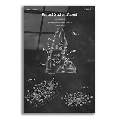 " Ski Boots Blueprint Patent Chalkboard "