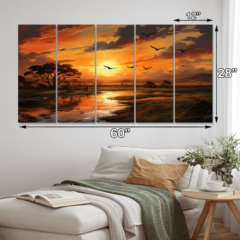 Vautour Photo On III - Paysages, art mural, salon - 5 panneaux égaux