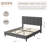 Queen Upholstered Platform Bed Frame with Adjustable Headboard, Strong Wooden Slats & Metal Legs, Noise-Free, No Box Spring Needed, Easy Assembly - Grey-1443894450-1443894455
