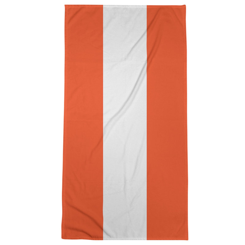 Beach Towel, Dark Orange/White