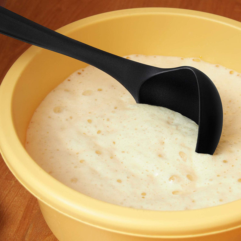 Zulay Kitchen Soup Ladle Spoon with Comfortable Grip - Cooking and Serving Spoon Black
