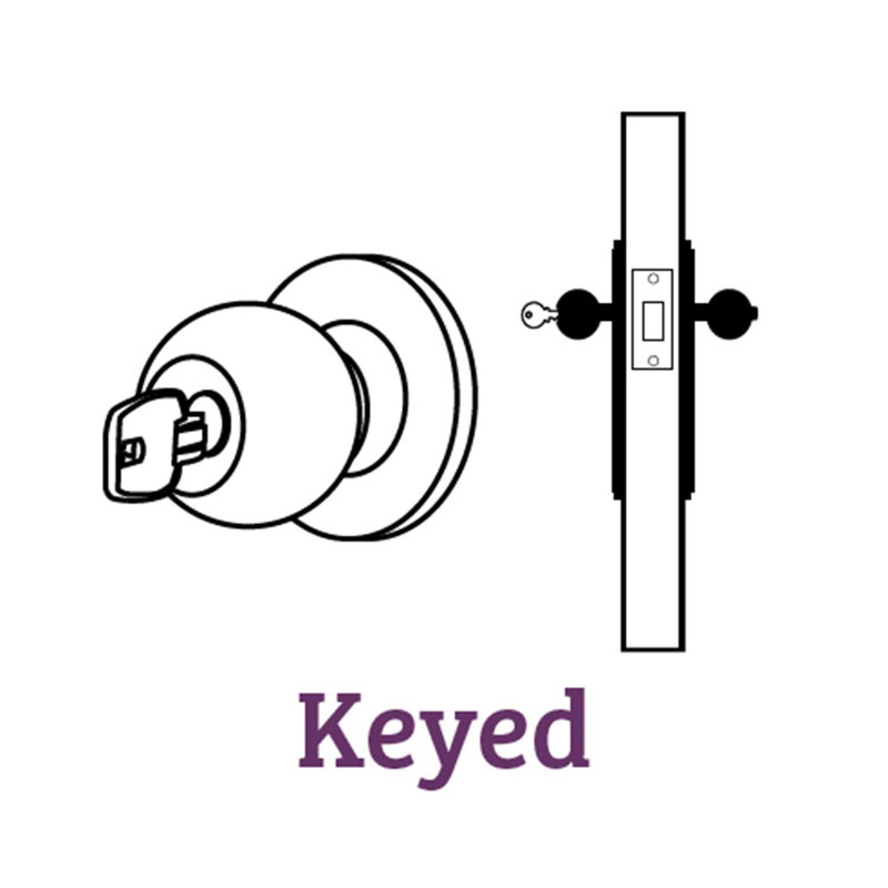 Polo Keyed Door Knob, Satin Chrome