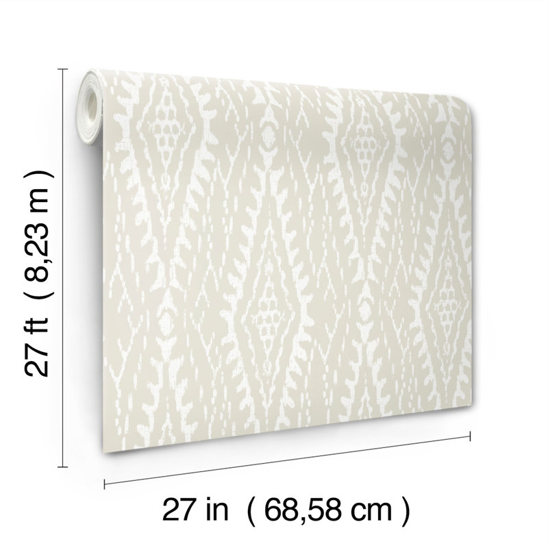 Rousseau Geometric Wallpaper Roll, Gray