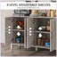 Buffet moderne avec 4 portes de grange et 2 tablettes réglables-105892014