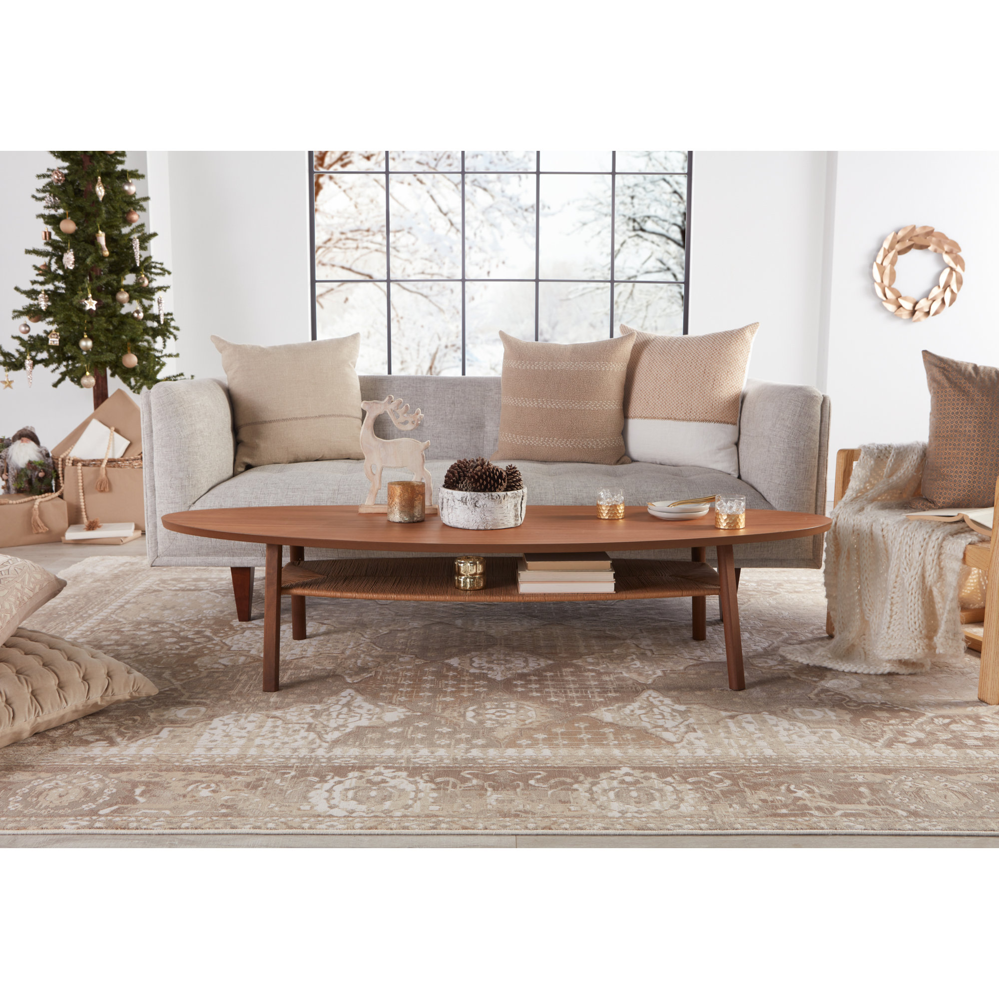 Griffin Throw Pillow, Light Gray, Down