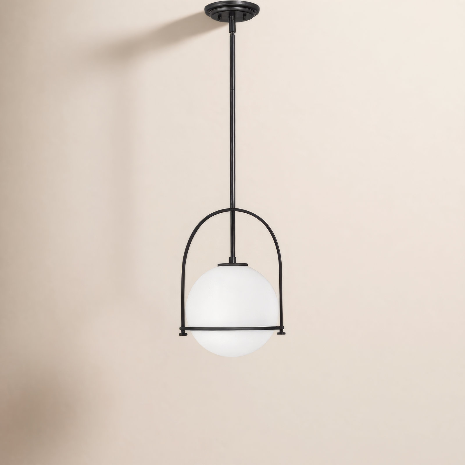 Arie Dimmable Single Light Pendant, Black, 17" H x 11.5" W x 11.5" D