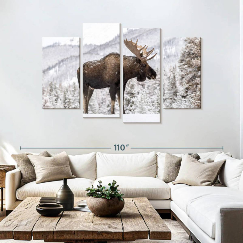 Snowy Moose, 54" H x 84" W