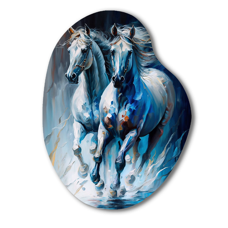 Markwon - art mural asymétrique en forme de poire en forme de cheval, H 38 po x l 28 po x P 1 po