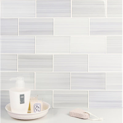 Premium Hand Painted 3" x 6" Straight Edge Glass Mosaic Subway Tile
