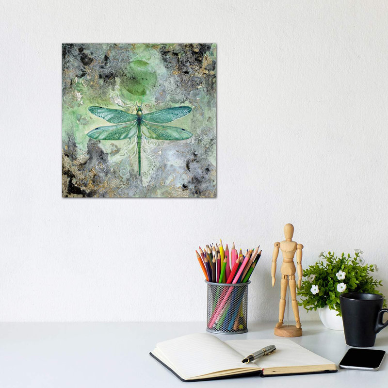 Dragonfly V par Stephanie Law - reproduction d'art, H 18 po x l 18 po x 1,5 po, Toile tendue