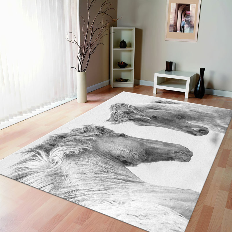 Floral Medallion Printed Rug in Soft Non-Woven Material for Classic Elegance in Home Decor, Rectangle 3'3" x 4'11"