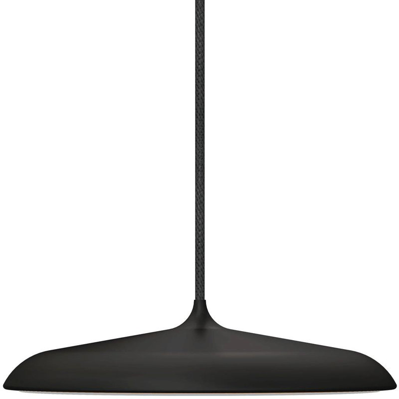 1 - Light Black LED Dome Pendant, Black, 6cm H x 40cm W x 40cm D