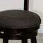 Tabouret pivotant à lattes de 30 po de hauteur de bar, finition espresso, siège en tissu gris anthracite-225773461