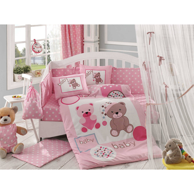 Ensemble de housse de couette Poplin Baby, fuchsia