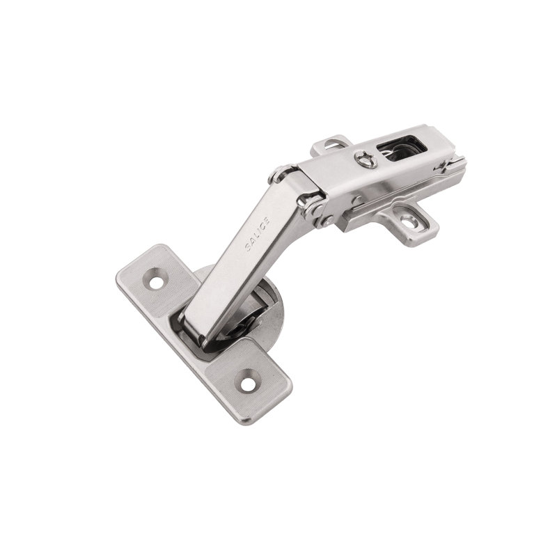 Concealed Self-Closing Hinges Bifold Frameless Soft Close - Polished Nickel - Cabinet Door Hinges (Set of 2), 2