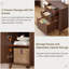 Bureau de direction 67 "en L cannelé avec station de charge, bureau en noyer de style Mid-Century moderne avec 4 tiroirs et classeur