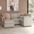 Canapé modulaire modulaire à 3 places avec repose-pieds et rangement, meubles de salon