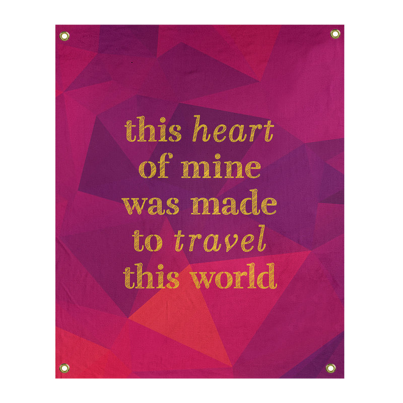 Polyester Tapestry, 36" H x 26" W, Rubellite/Gold