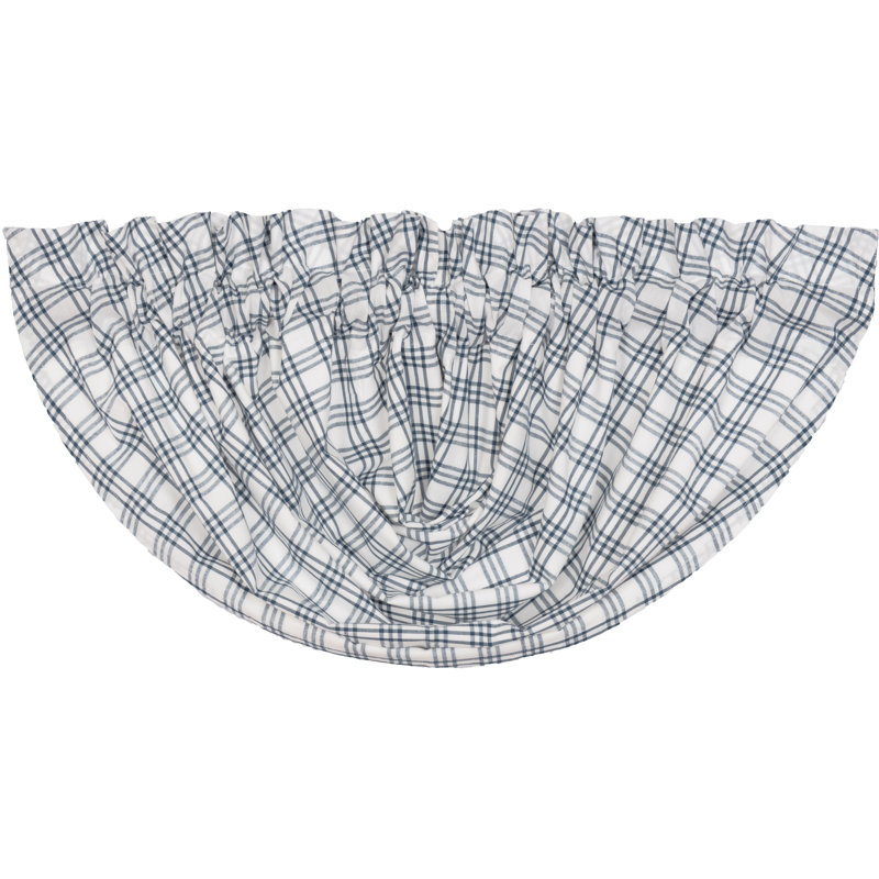 Cantonnière 60 po Sawyer Mill, Bleu denim / blanc cassé