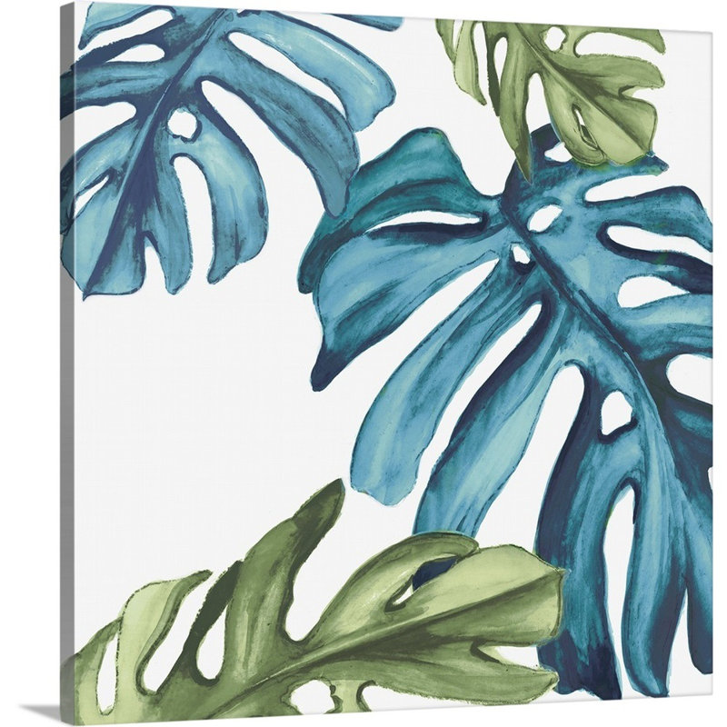 «Palm Leaves I» par Eva Watts - reproduction d'art sur toile, H 16 po x l 16 po x P 1,25 po, Toile tendue