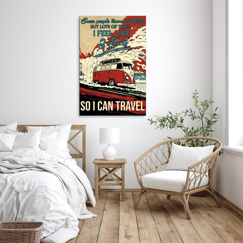 «I Feel Like I Surf», impression rectangle 1 pièce, H 20 po x l 16 po x P 1,25 po