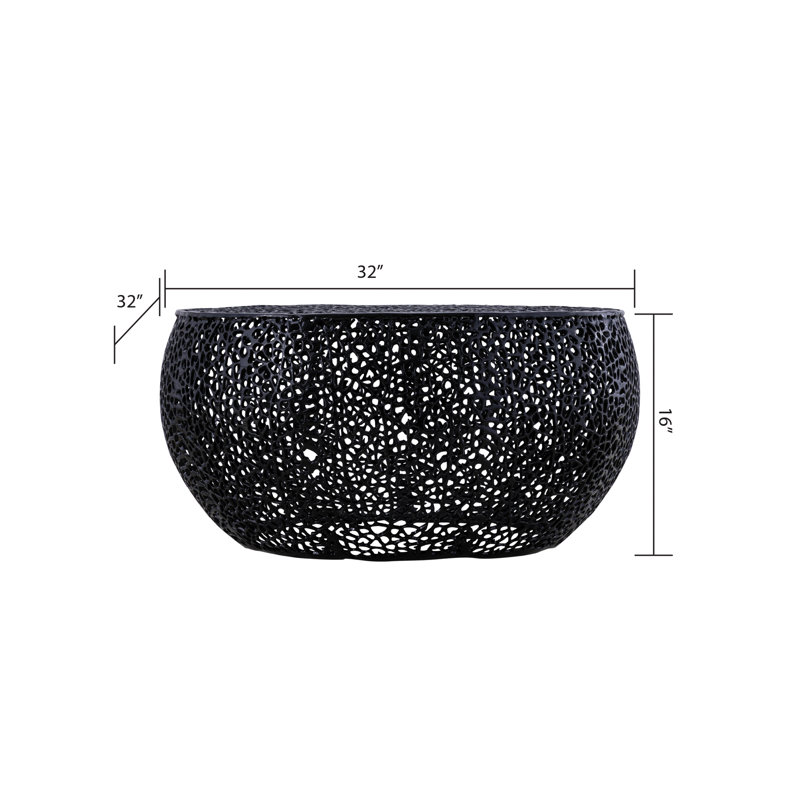 Table basse ronde, Noir