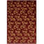 Tapis rouge / brun clair en laine noué à la main à motif floral 5 pi 2 po x 8 pi Mulhall