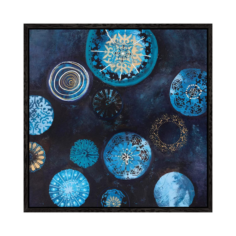 Indigo - Print on Canvas, Black Framed, 45.72cm H x 45.72cm W x 3.81cm D