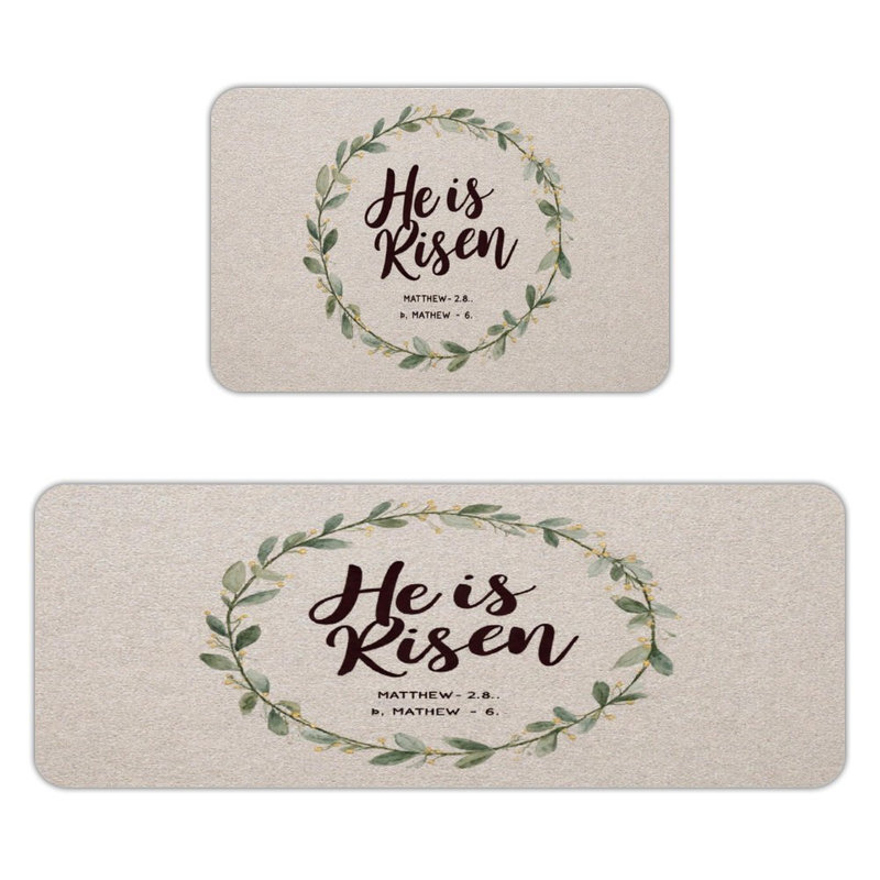 Couronne de fleurs He He Risen, 2 tapis de cuisine antidérapants