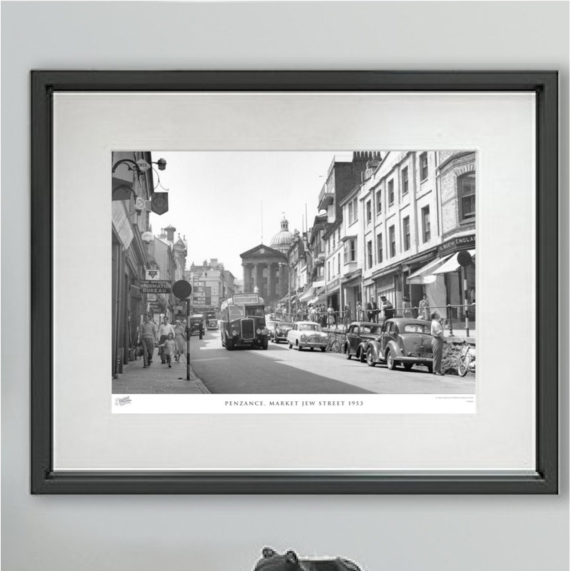Penzance, Market Jew Street 1953 - Single Picture Frame Print, 28cm H x 36cm W x 2.3cm D