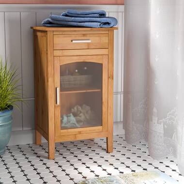 Behling Solid Butcher Block Kitchen Island with Baskets and Storage Shelf