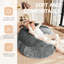 Fauteuil à billes 5 pi avec housse en flanelle, pliable et compact, pour les petits espaces de vie, gris foncé amovible - soulagement, utilisation polyvalente, gris, adolescents